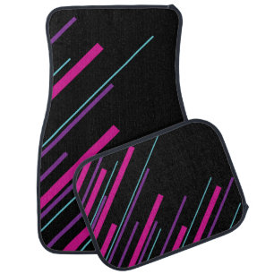 Diagonals - Pink, Purple, Blue and Black Car Floor Mat