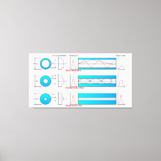 Diagram Chart Optical fiber types multimode Canvas Print