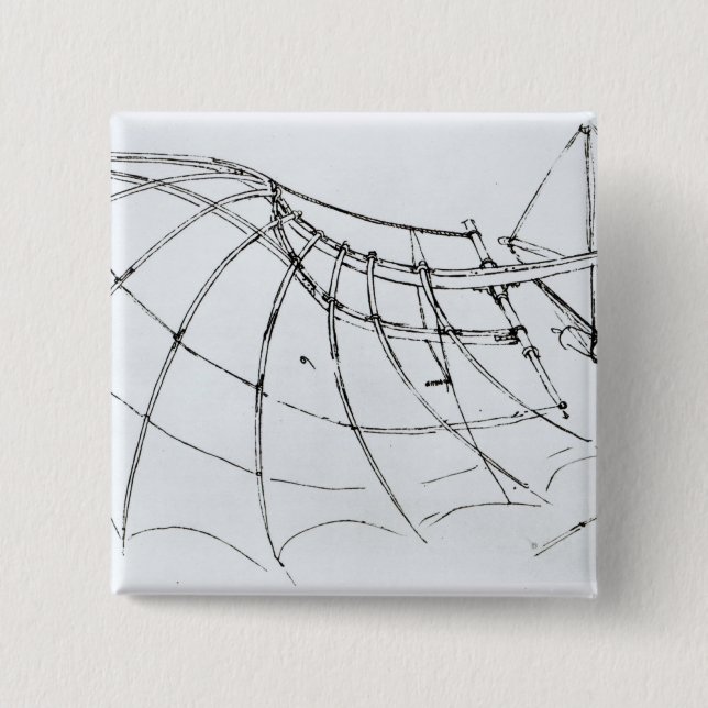 Diagram of a mechanical wing pinback button (Front)