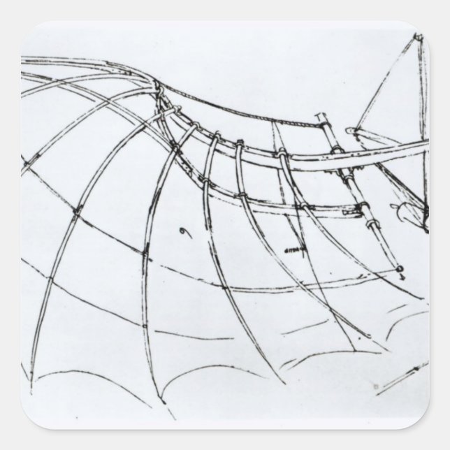 Diagram of a mechanical wing square sticker (Front)