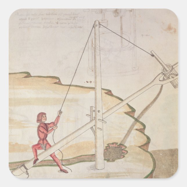 Diagram of a method of supplying water square sticker (Front)