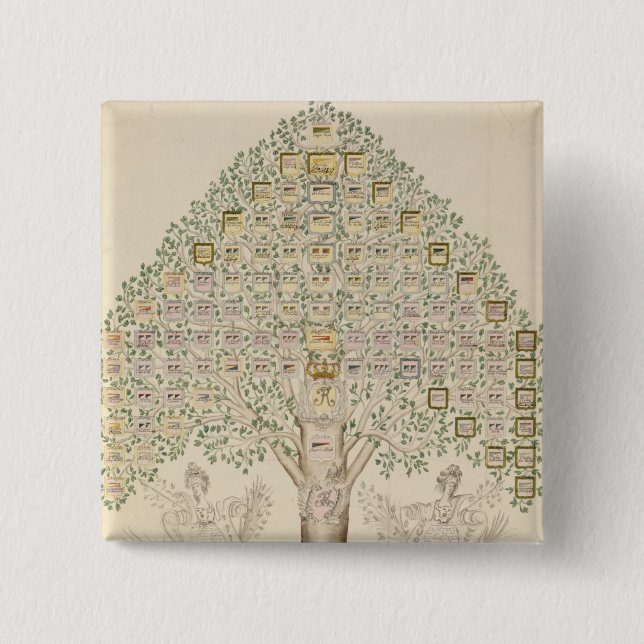 Diagram of the 97 stations of the regiments pinback button (Front)