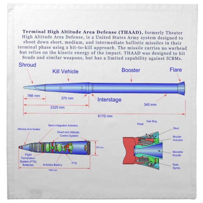 Diagram of the THAAD Missile Printed Napkin