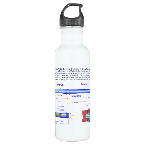 Diagram of the THAAD Missile Stainless Steel Water Bottle