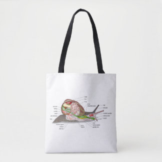 Diagram snail Helix aspersa split-sectioned organ Tote Bag