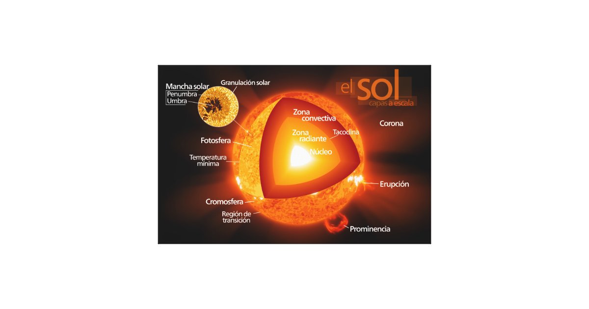 Diagrama del sol Spanish Diagram of the Sun Canvas Print | Zazzle.com