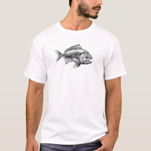 Diagrammatic drawing of a Piranha T_Shirt