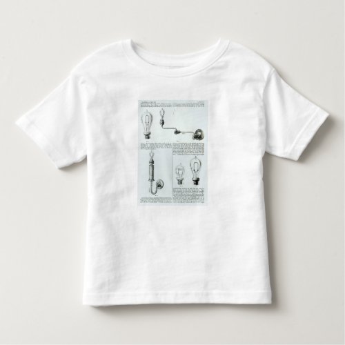 Diagrams of lightbulbs and their brackets toddler t_shirt