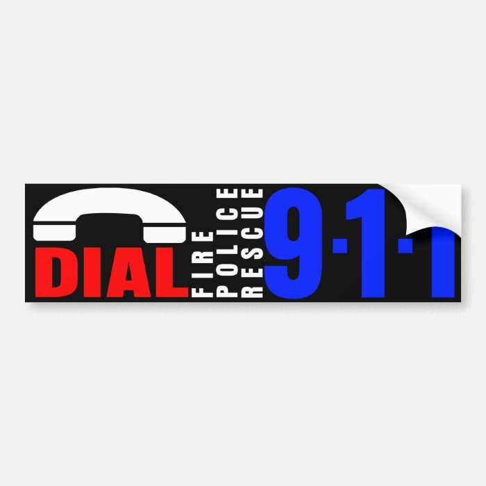 Dial 911 Police Sticker 7 Bumper Sticker