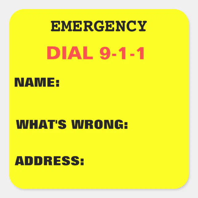 Dial 911 Sticker | Zazzle
