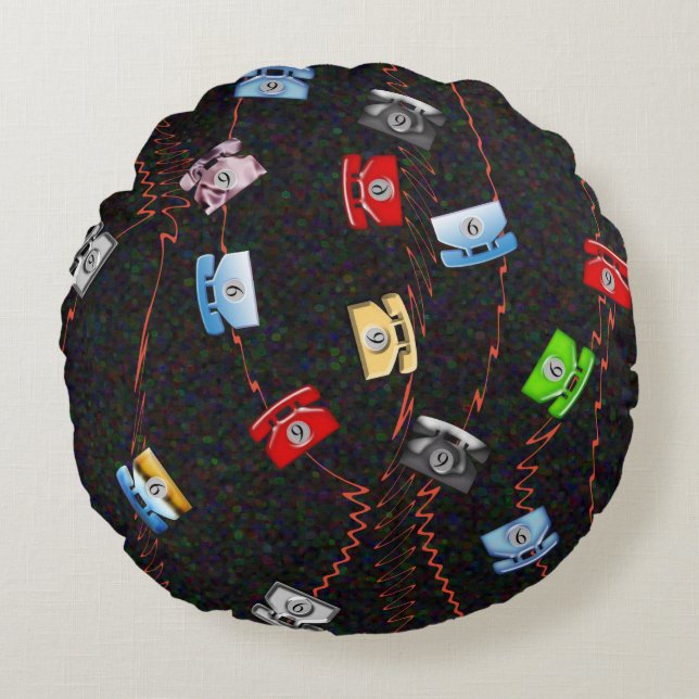 Dial 9 for an outside line. round pillow (Front)