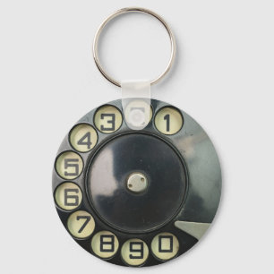 dial disk vintage retro phone number disc rotary keychain