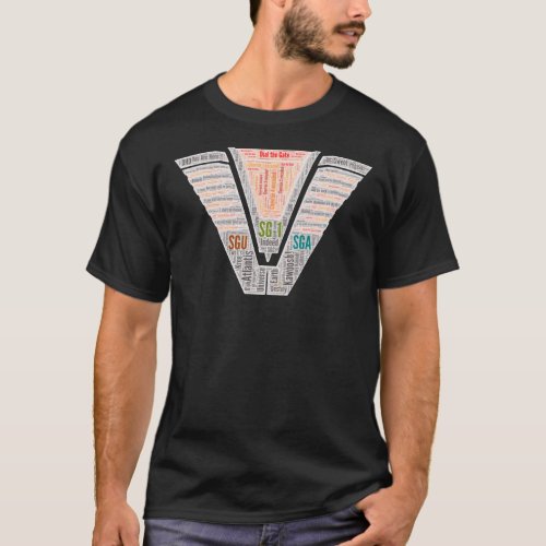 Dial the Gate Stargate Chevron Word Art solid bac T_Shirt