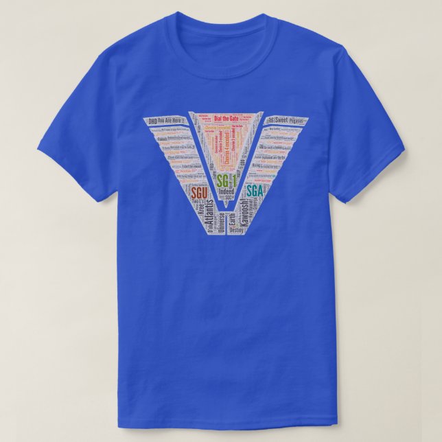 Dial the Gate Stargate Chevron Word Art solid back T-Shirt (Design Front)
