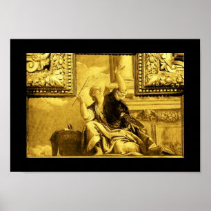 DIALECTICS  by Paolo Veronese, Black,Gold Yellow Poster