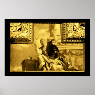 DIALECTICS  by Paolo Veronese, Black,Gold Yellow Poster