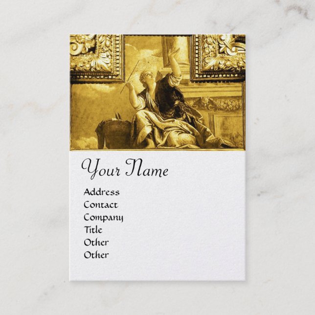 DIALECTICS ,gold yellow ,white pearl paper Business Card (Front)