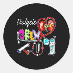 Dialysis Crew Stethoscope Heart Kidney Nephrology Classic Round Sticker