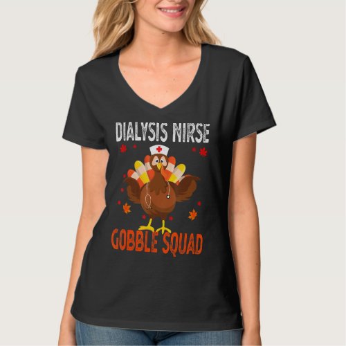 Dialysis Gobble Squad Nurse Thanksgiving Turkey T_Shirt