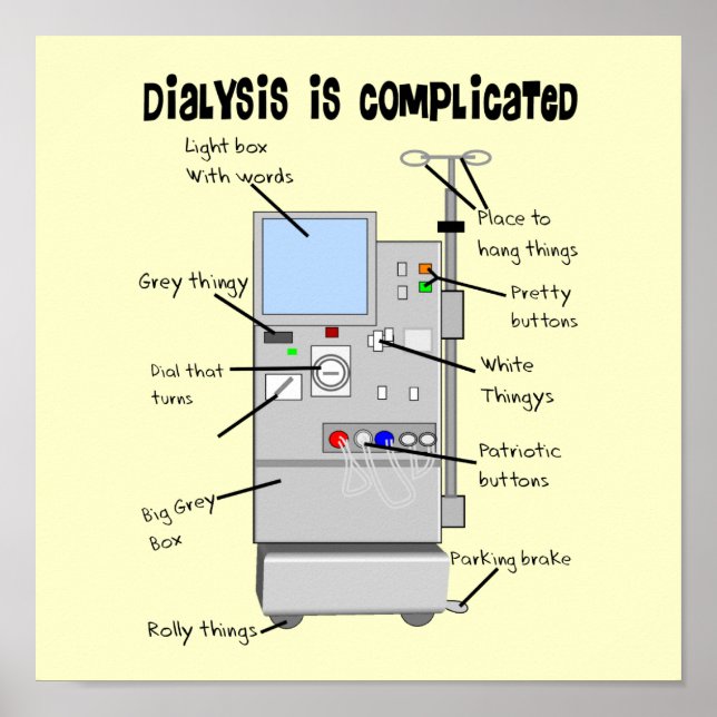 Dialysis Humor Gifts for Nurses, Techs, Patients Poster (Front)