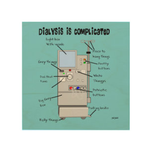 Dialysis Humor Pillow Wood Wall Art