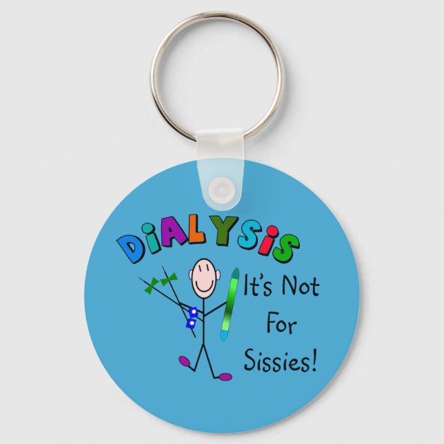 Dialysis "It's Not For Sissies" Keychain blue (Front)