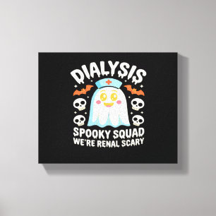 Dialysis Nephrology Nurse Cute Halloween Spooky Es Canvas Print
