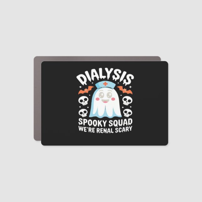 Dialysis Nephrology Nurse Cute Halloween Spooky Es Car Magnet (Front)