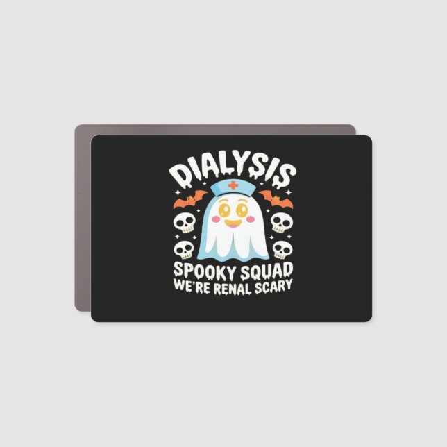 Dialysis Nephrology Nurse Cute Halloween Spooky Es Car Magnet (Front)