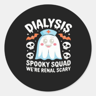 Dialysis Nephrology Nurse Cute Halloween Spooky Es Classic Round Sticker