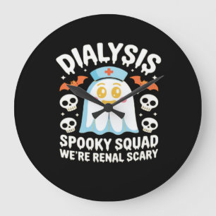 Dialysis Nephrology Nurse Cute Halloween Spooky Es Large Clock