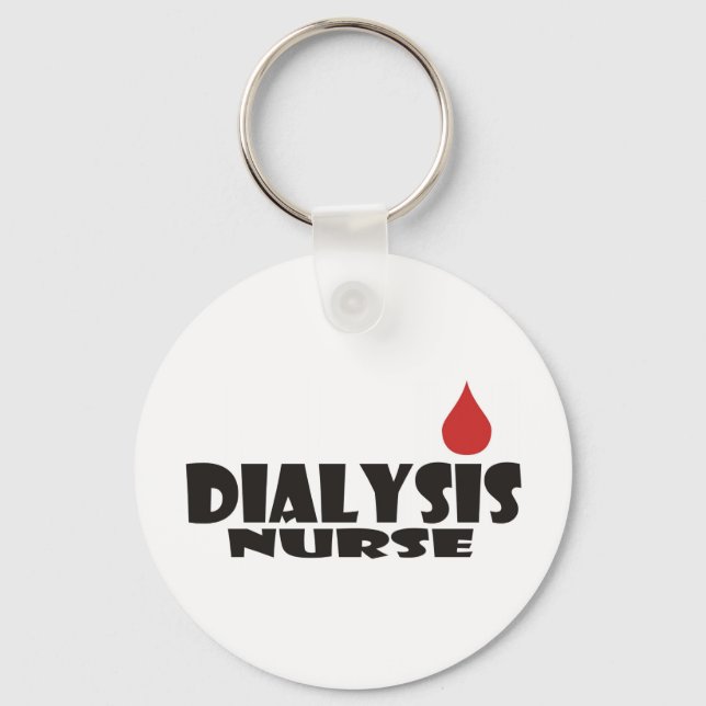 Dialysis Nurse Blood Drop Dot Keychain (Front)