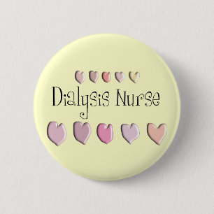 Dialysis Nurse Hearts Design Gifts Button