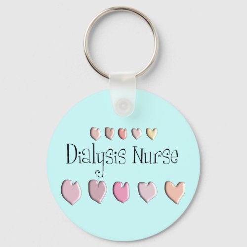 Dialysis Nurse Hearts Design Gifts Keychain