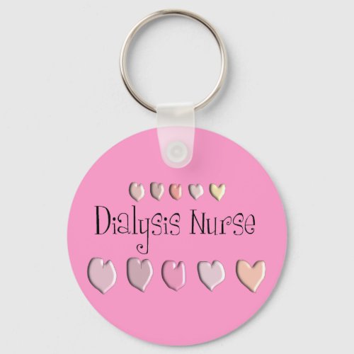 Dialysis Nurse Hearts Design Gifts Keychain