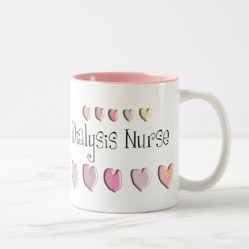 Dialysis Nurse Hearts Design Gifts Two_Tone Coffee Mug