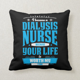 Dialysis Nurse Hero Kidney Nephrology Nursing Throw Pillow