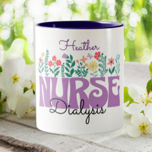 Dialysis Nurse Kidney Nephrology Personalized Two-Tone Coffee Mug