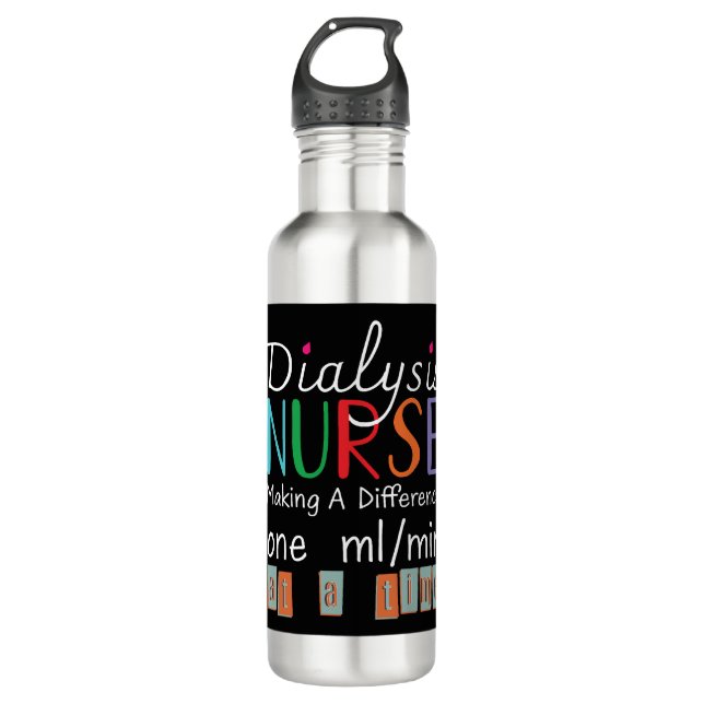 Dialysis Nurse - Making A Difference Stainless Steel Water Bottle (Front)