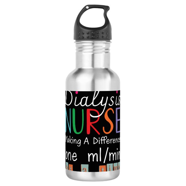 Dialysis Nurse - Making A Difference Stainless Steel Water Bottle (Front)