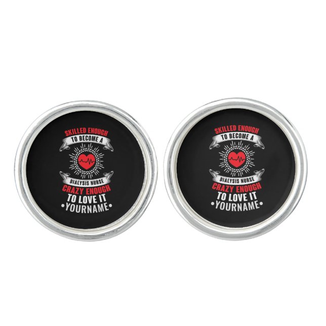 Dialysis Nurse Nephrology Gifts Idea Cufflinks (Front)