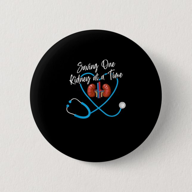 Dialysis Nurse Nephrology Kidney Disease Failure N Button (Front)