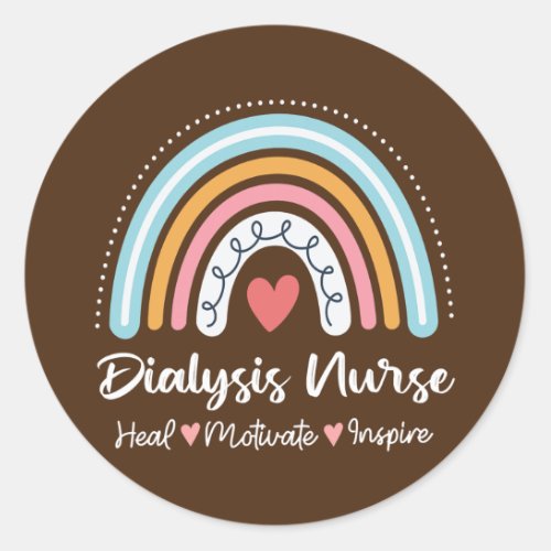 Dialysis Nurse Nephrology Nursing Student Rainbow Classic Round Sticker