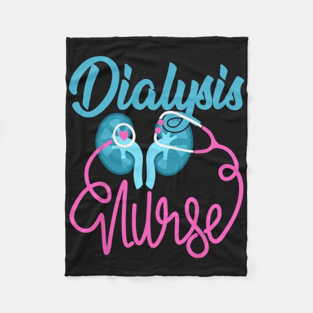 Dialysis Nurse Nephrology Nursing Team Dialysis Te Fleece Blanket (Front)