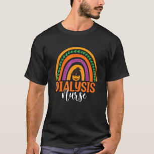 Dialysis Nurse Nursing Rainbow Pumpkin Halloween C T-Shirt