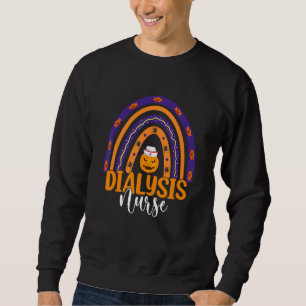 Dialysis Nurse Rainbow Halloween Pumpkin Dialysis Sweatshirt