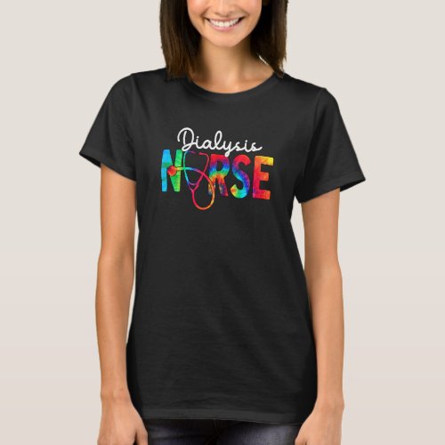 Dialysis Nurse Squad Watercol Love Stethoscope Rn  T_Shirt