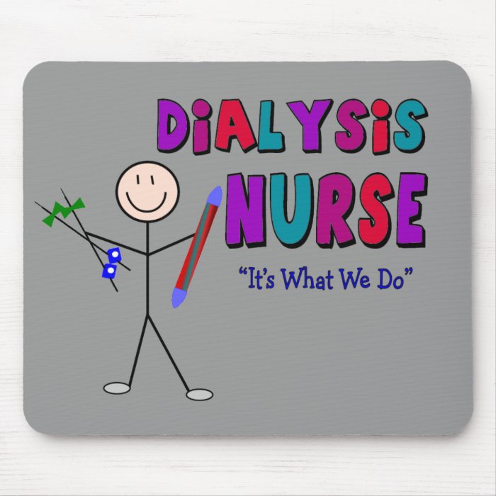 Dialysis Nurse Stick Person Design Mousepads