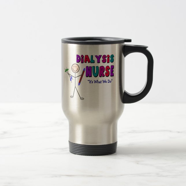Dialysis Nurse Stick Person Design Travel Mug (Right)
