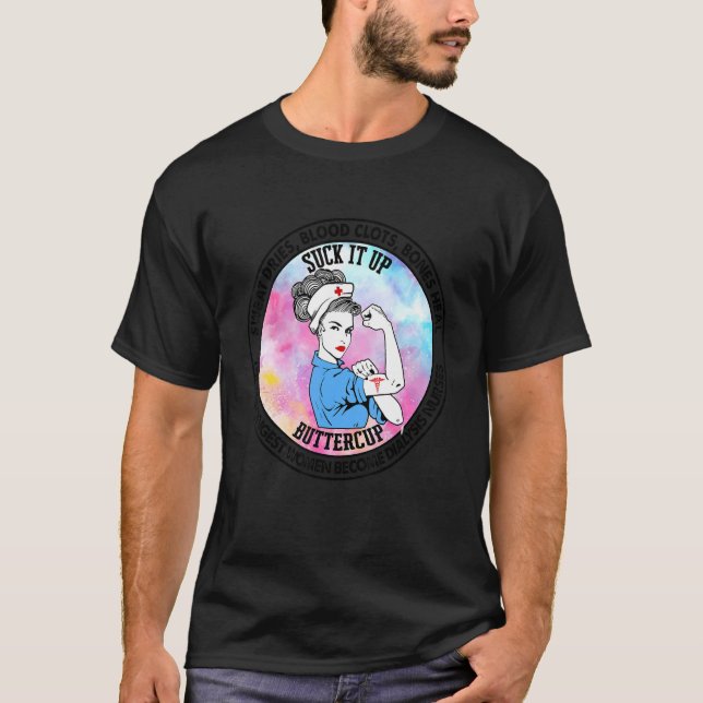 Dialysis Nurse Women Tattoo Medicine Cool Female P T-Shirt (Front)